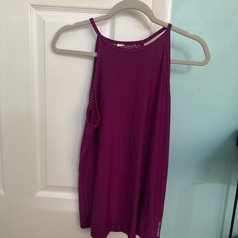 Reebok Asymmetrical Purple Sleeveless Tank Top